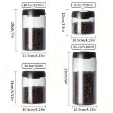 1 pieza Canister de vidrio borosilicato de alta calidad, para granos de café y almacenamiento en la cocina - Capacidad de 480 ml / 860 ml / 1150 ml / 1720 ml - Transparente - Excelente para mantener la frescura y el aroma
