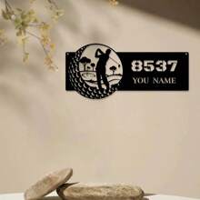 1 szt. Spersonalizowany spersonalizowany metalowy znak ścienny do golfa: styl vintage, materiał metalowy, montowany na ścianie, oznakowanie