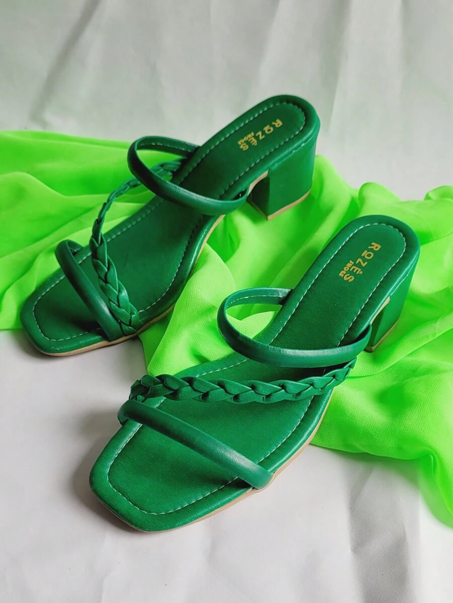 Women's Clogs Sandal With Crossover Heel - 墨綠色 - 查看 1