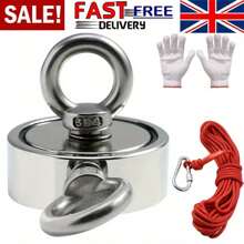 500kg 75mm Strong Magnet Fishing Metal Detector 10m Rope Double Side Neodymium - Silver - View 4