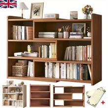 Wooden Shelf Bookcase Shelving 4 Tier Display Storage Unit Stand Stretchable