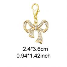 2-10PCS Clip On Charms Heart Rhinestone Bow Rose Pearl Pendant For Jewelry Necklace Bracelet Making DIY Shoe Lace Decoration