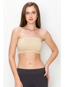 KURVE SEAMLESS MINI BANDEAU TUBE TOP - Pebble - View 2