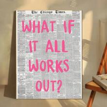 1 件复古报纸粉色流行语录海报艺术咖啡馆酒吧房间墙壁装饰无框架