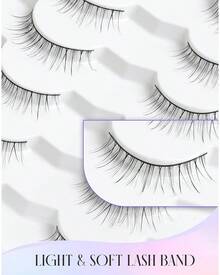 Natural Lashes Short Lashes Natural Eyelashes Natural Look False Eyelashes Wispy Lashes For Samll Eyes Fake Eyelashes 10 Pairs 10mm Bluebell