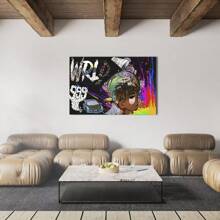 1 Pc  Hip Hop Artist Poster Room DecorWooden Framed Canvas Painting -  Thickness 2.25cm/0.9inch,Home Gift Decoration, Room Decoration Aesthetic, Wall Decoration Art, Perfect Gift, Autumn And Winter Wall Decoration, Living Room Decoration, Bedroom Decoration, Kitchen Decoration, Entry Decoration, Bathroom Decoration, Direct Wall Painting, High Quality Wall Painting Poster