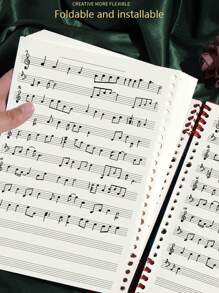1 pieza Cuaderno de práctica desmontable con pentagrama musical y nota musical personalizada de tamaño B5 negro, adecuado para que los amantes de la música organicen las partituras, con nombre personalizado