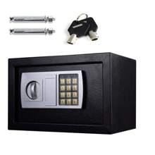 Lucn 8.5L Medium Fireproof Digital Steel Safe Electronic Security Office Home Money Cash Safety Box, Top Digital Safe Box Large Space With 2 Keys, Full-Digit Keypad And 2 Bolts, 8.5L Electronic Password Security Safe Money Cash Deposit Box Office Home Safe Password Key Anti-Theft Safe Box, Wall Mounted Home Safety Security Lock Box, 8.5L (31*20*20 Cm, Black) - Black - View 2