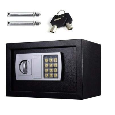 Lucn 8.5L Medium Fireproof Digital Steel Safe Electronic Security Office Home Money Cash Safety Box, Top Digital Safe Box Large Space With 2 Keys, Full-Digit Keypad And 2 Bolts, 8.5L Electronic Password Security Safe Money Cash Deposit Box Office Home Safe Password Key Anti-Theft Safe Box, Wall Mounted Home Safety Security Lock Box, 8.5L (31*20*20 Cm, Black)
