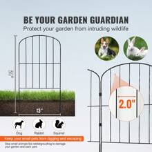 Garden Fence, 24in(H) X11ft(L) To 36.6in(H) X30in(L), Animal Barrier Fence, Underground Decorative Garden Fencing With 2 Inch To 2.5 Inch Spike Spacing, Metal Dog Fence For The Yard And Outdoor Patio, 5 To 28 Pack - 24in(H) X11ft(L) 2 Inch Spike Spacing 10 Pack - View 2