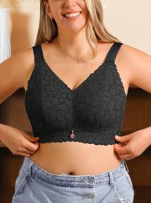 大码女士法式浪漫蕾丝性感文胸，轻盈纤体提升支撑无钢圈文胸，适合春夏季