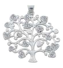 Tree Of Life Pendant Hearts Zirconias Gift Chain Silver 925