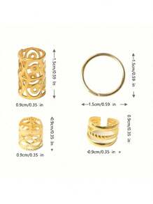 40 Pieces Golden Wavy Hair Tie Hollow Alloy Braid Punk Hair Tie Braid Female Girls Hair Styling Pins,Gold Head Piece, School Stuff, Gifts, Hair Accessories