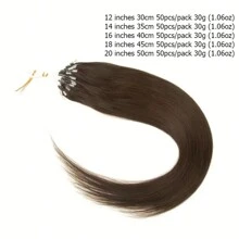 Micro Loop Hair Extensions Real Human Hair Microlink Hair Extensions Human Hair Black Microbead Hair Extensions 12-20 Inch 30g/50s - S2 - 查看 2