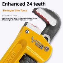 Multi-Function Quick Water Pipe Wrench, New Heavy Duty Adjustable Pipe Plumbing Wrench, Home Use Offset Pipe Clamp Tool - Yellow - View 9