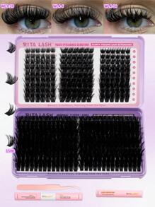 RITALASH RITALASH 460PCS D Curl Clusters Kit Wispy Eyelash Clusters Lashes Natural DIY Lash Extension Kit Cluster Eyelash Extensions Kit D Curl Individual Lashes Cluster Eyelashes For Eyelash Extension