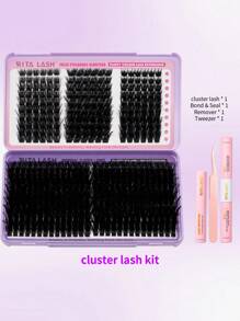RITALASH RITALASH 460PCS D Curl Clusters Kit Wispy Eyelash Clusters Lashes Natural DIY Lash Extension Kit Cluster Eyelash Extensions Kit D Curl Individual Lashes Cluster Eyelashes For Eyelash Extension