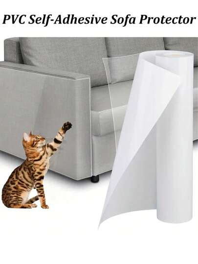 PVC 自粘沙发保护套，透明防刮家具罩，猫用塑料保护贴，家居装饰