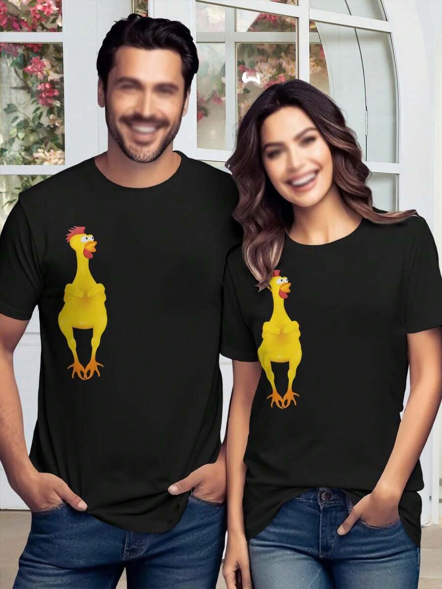 Lovers T-Shirts Rubber Chickens Are My Therapy - Funny Chicken Vintage T-Shirt For Ladies (Animal Chicken Keeper) - Black - View 1