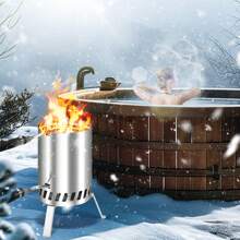 Cecaylie Pool Heating Fire Swimming Pool Heating Pool With Fire Mat Fire Barrel Connection 30X60cm - Silver - View 4