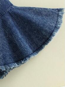 Pantalones acampanados para niños, pantalones largos informales de mezclilla para fiesta, primavera y otoño. - Azul - Ver 7