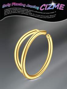 CIZME Gold Stainless Steel Hoop Nose Ring Cartilage Ring Set Gold Color Set For Men And Women, Stainless Steel Nose Ring Hoop Nose Piercing Jewelry For Women And Men Gold Hoop Nose Ring, Stainless Steel Helix Tragus Lip Septum Ring Cartilage Earring Hoop Piercing Jewelry