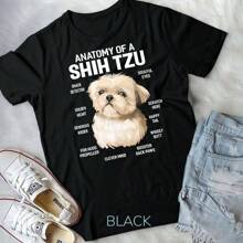 Anatomy Of A Shih Tzu Dog Funny Gift T-Shirt Unisex T-Shirt - Black - View 1