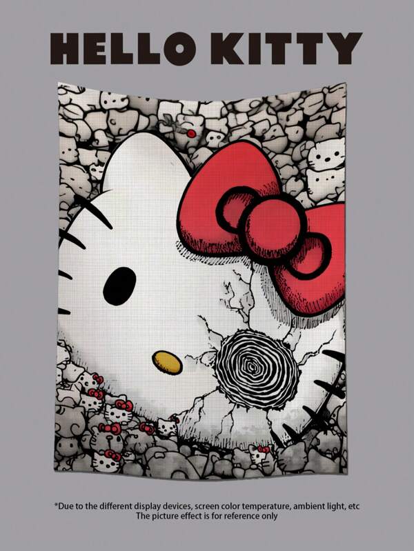 Sanrio Genuine Original 1pc Hello Kitty Kuromi My Melody Printed Tapestry Wall Decor Y2K Gifts Birthday Decorations Funny, Modern Style Polyester Fiber Square Decorative Tapestry Suitable For Living Room Bedroom Decor, Flag For Room, Room Decor, Tapestry, Wall Art ,Room Stuffs, Flags For Room, Home Decor Kuromi Cinnamoroll Sanrio