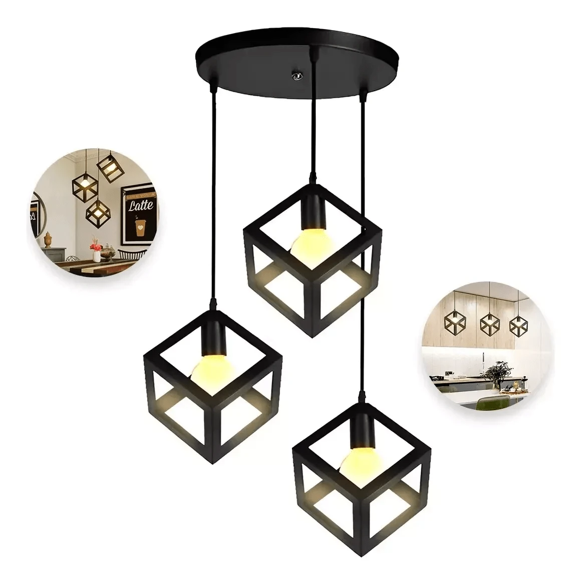 Modern Decorative Pendant Ceiling Lamp 3 Lights,E26,60W,110V