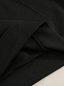 Street Style Zipper Hoodie, Gothic Letter Foam Print Hoodie, Men's And Women's Fashion Casual Coat, Autumn And Winter Warm Fashion - màu đen - Xem 7