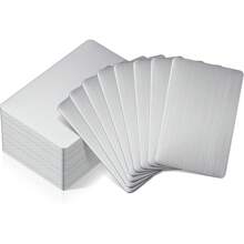 50 Pcs 304 Stainless Steel Metal Business Cards Sublimation Blank Steel Card Laser Engraving Stainless Cards For House Office Customer DIY Gift Plate Cards (0.5 Mm Thickness)