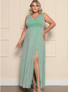 Mint Green Plus Size Bridesmaid Dress - 薄荷綠 - 查看 1