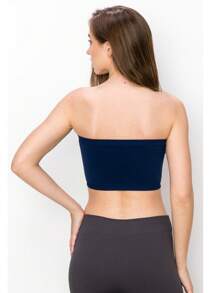 KURVE SEAMLESS MINI BANDEAU TUBE TOP - 深海軍藍 - 查看 2