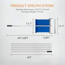 VIVOHOME 20.8ft Long Snow Roof Rake Removal Aluminium Tool With Wheels And Adjustable Extended Handle, Lightweight Shovel Scratch Free For Clear House Roof Vehicle Snow Wet Leaves - Blue - View 7