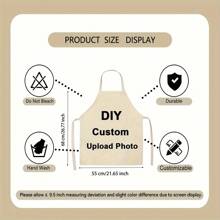 1 pieza Delantal personalizado, regalo ideal para amigos, parejas, familia, compañeros de trabajo para cumpleaños, aniversario, hecho de lino, apto para uso en la cocina