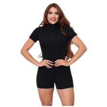 MACAQUINHO FEMININO ANA RUGA 0 TRANSPARÊNCIA COM ZIPER TUBINHO CURTO MODA BLOGUEIRA - Preto - Visão 4