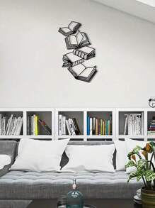 HELLOYOUNG 1 Pieza de Arte de Pared Metálico con Temática de Libros, Regalos para Amantes de los Libros, Decoración de Libros, Arte para Amantes de la Lectura, Regalos para Entusiastas de los Libros, Decoración de Dormitorio, Decoración del Hogar, Decoración de Habitación, Decoración de Pared