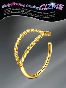 CIZME Gold Stainless Steel Hoop Nose Ring Cartilage Ring Set Gold Color Set For Men And Women, Stainless Steel Nose Ring Hoop Nose Piercing Jewelry For Women And Men Gold Hoop Nose Ring, Stainless Steel Helix Tragus Lip Septum Ring Cartilage Earring Hoop Piercing Jewelry