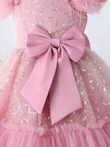 Vestito da ragazza con gonna a palloncino senza maniche, abito da esibizione da danza per bambini, adatto per vacanze e estate