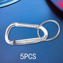 LICVIC 1/2/5Pcs Custom Engraving Name Carabiner Clip, Personalized Engraved Text Carabiner For Keys, Customized D Ring Carabiners Clip, Customizable D Shape Spring Loaded Gate Small Keychain, 4.7x2.3cm, 2 Colors:Black/White - Multicolor - View 12