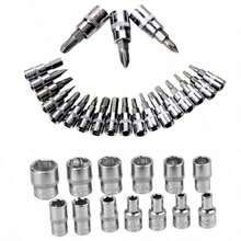 46 Pieces Set Mechanic Tool Kit 1/4-Inch Drive Ratchet Socket Wrench Set With Storage Case,Includes Metric Bit Sockets And Extension Bar For Car Repair And Home Maintenance - Red - View 3