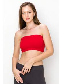 KURVE SEAMLESS MINI BANDEAU TUBE TOP - Red - View 3