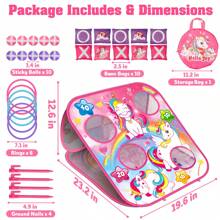 Bean Bag Toss Game Kids Outdoor Toys,Double-Sided Foldable Cornhole Board Backyard Beach Yard Outdoor Toys For Toddler, Outside Lawn Party Activities Toy Gift For Boys Girls Age 3 4 5 6 7 8