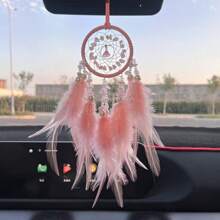 Crystal Car Pendant, Feather Wind Chime Rear View Mirror Hanging Ornament, Car Interior Accessories & Gift - one-size - View 6