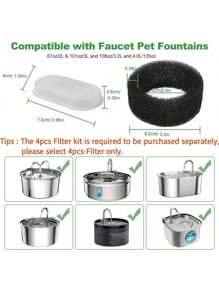 3.2升不锈钢猫咪饮水器，配备6个滤芯和3块海绵，自动静音，保持水质清洁 - 彩色 - 查看 10