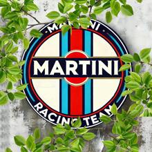 1 pieza Cartel de metal vintage de 8x8 pulgadas del equipo de carreras de Martini, arte de pared resistente al agua y al óxido para hogar, cafetería, bar, apartamento, restaurante, sala de estar, idea de regalo única, estilo al azar
