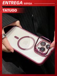 Magnetic Phone Case With Lens Holder, Clear Hard Case With Color Matching Lens Film, Compatible With IPhone 16/16Pro/16Plus/16ProMax - Đỏ - Xem 2