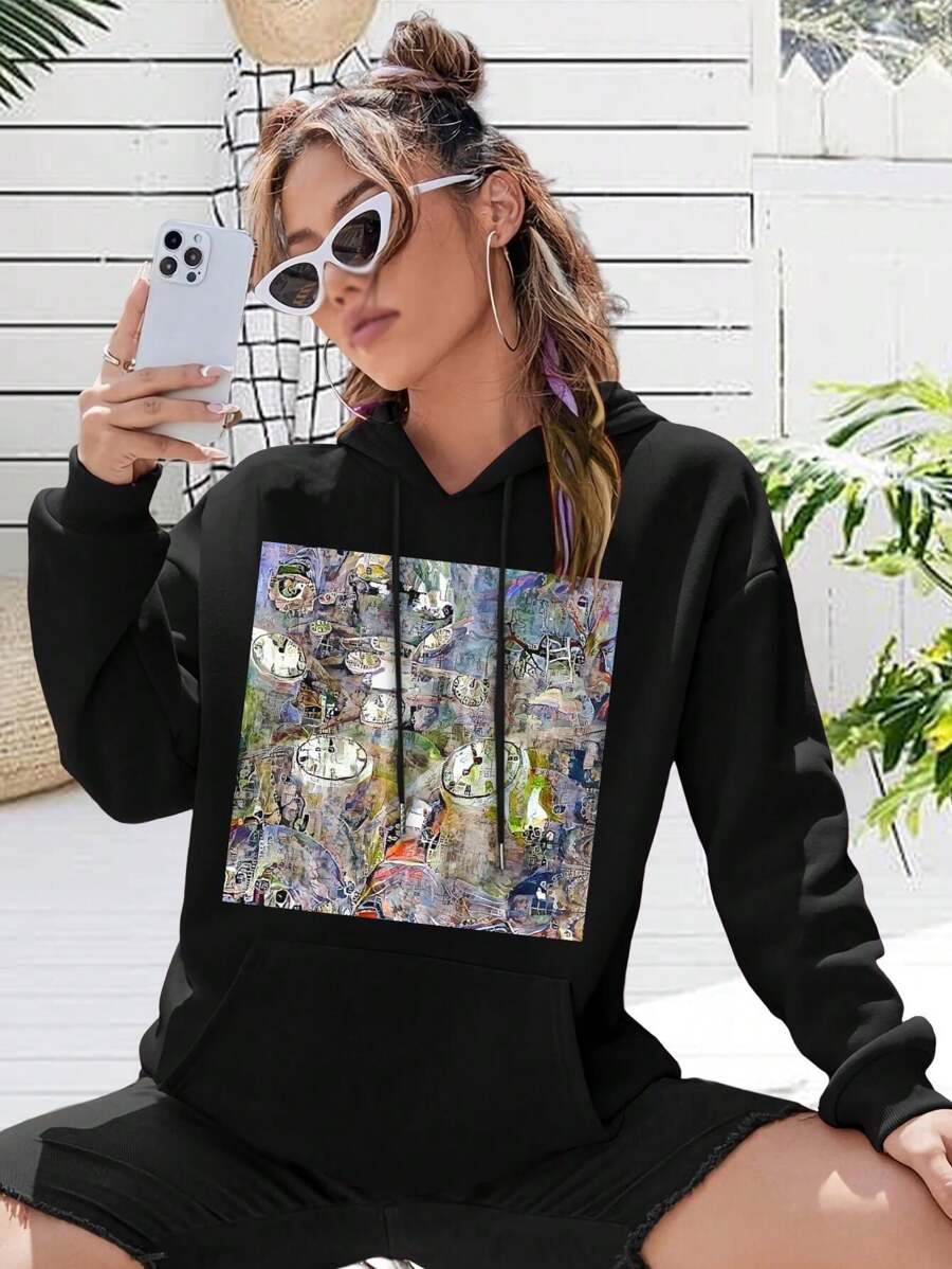 Flow Of Time Abstract Painting Big Size Women Hoodie Sweatwomen Hoodies For Ladies Modern Symbolic Rolffimages Style