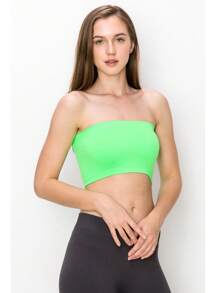 KURVE SEAMLESS MINI BANDEAU TUBE TOP - Neon Green - View 4