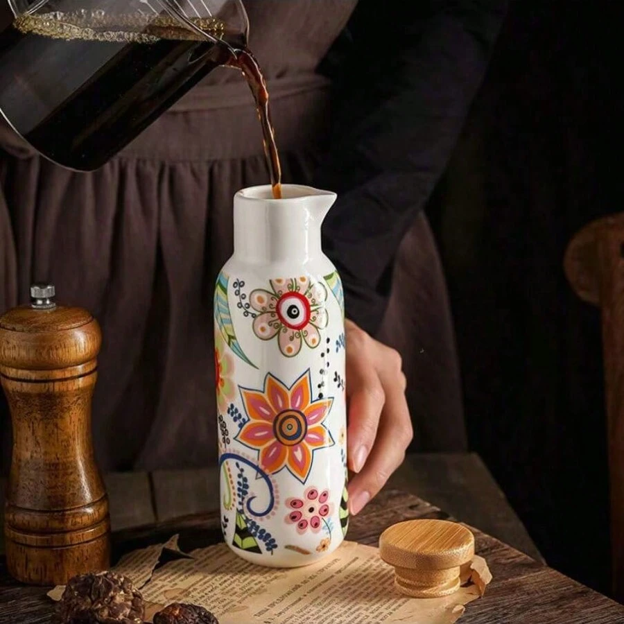 北欧蝴蝶花朵设计大号酱油瓶家用油壶创意防漏醋瓶